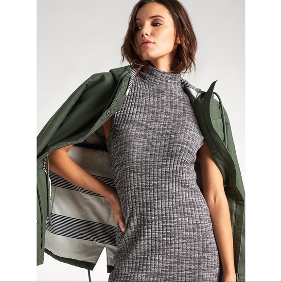 Roxy Hello Fall Sleeveless Rib Knit Midi, Grey - Picture 3 of 8